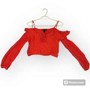 Forever 21 Red Off the Shoulder Top | cropped top | red top